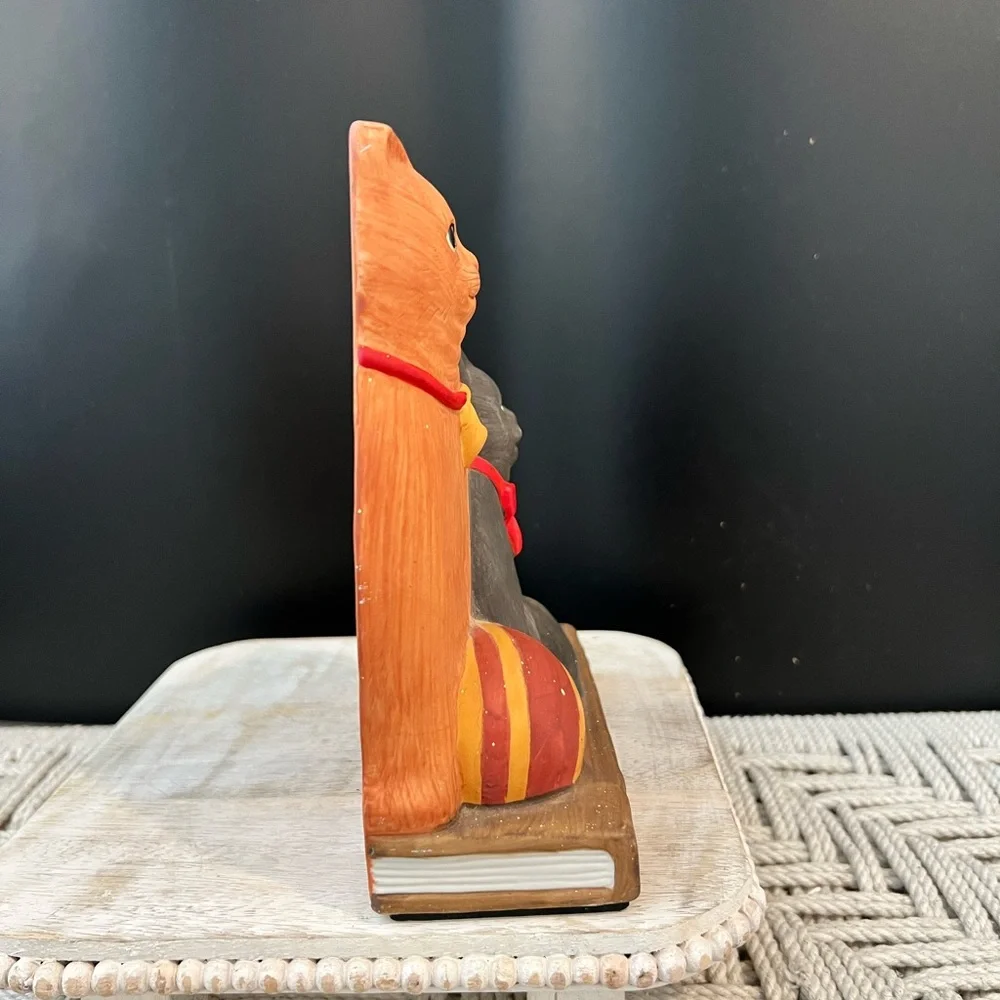 Vintage Dept 56 Charming Cat Figurine Set - Orange and Black